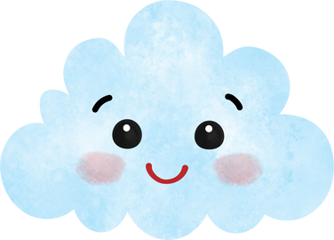 Cute Watercolor Cloud Cartoon